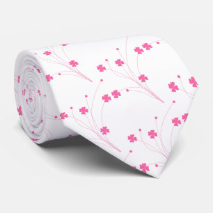Bubblegum Rosa Blume, kleine Blumendrucke Krawatte