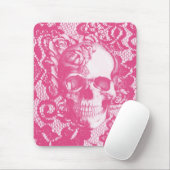 Bubblegum rosa Rosenschädel auf Spitze Mousepad (Mit Mouse)