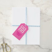 Bubblegum Rosa und Weiße Herzen Geschenkanhänger (Mit Garn)
