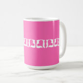 Bubblegum Rosa und Weiße Herzen Kaffeetasse (VorderseiteRechts)