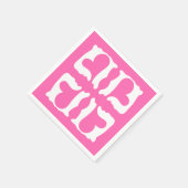 Bubblegum Rosa und Weiße Herzen Serviette (Ecke)