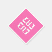 Bubblegum Rosa und Weiße Herzen Serviette (Ecke)