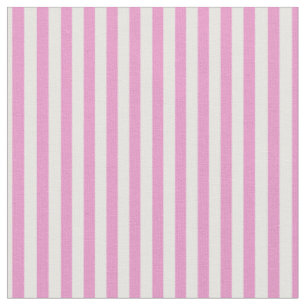 Bubblegum Rosa und Weiße Streifen Stoff