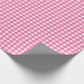Bubblegum Rosa| Weißes Gingham Wrapping Paper Geschenkpapier (Ecke)