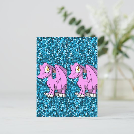 Bubblegum SD Furry Dragon 1 Lesezeichen Postkarte (Stehend Vorderseite)