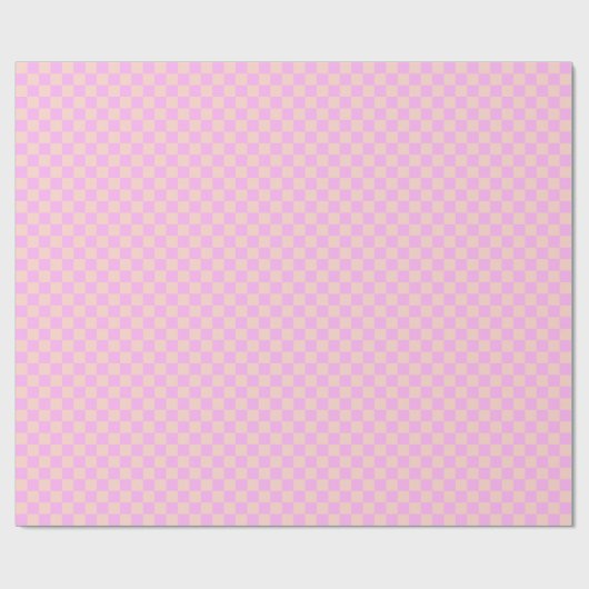 Bubblegum & Soft Peach Checkerboard Geschenkpapier (Flach)