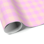 Bubblegum & Soft Peach Gingham Wrapping Paper Geschenkpapier (Rolleneckpunkt)