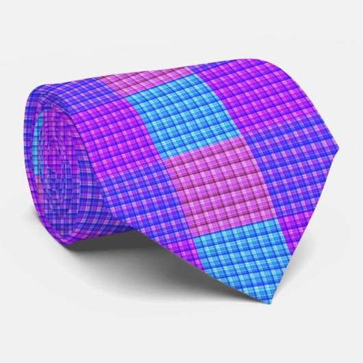 Bubblegum Tartan Print, Krawatte (Gerollt)