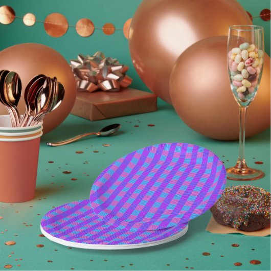 Bubblegum Tartan Print, Pappteller (Multi)