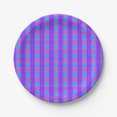 Bubblegum Tartan Print, Pappteller (Vorderseite)