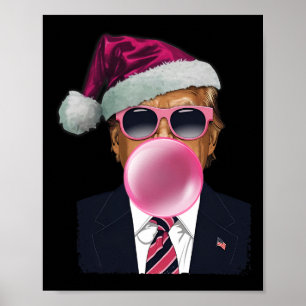 Bubblegum Trump blasen Blase Gum Weihnachts Pink Poster
