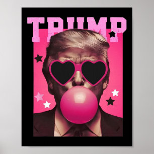 Bubblegum Trump blasen Blase Gum Weihnachts Pink Poster