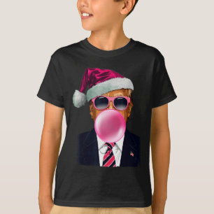 Bubblegum Trump bläst Bubble Gum Weihnachten Pink T-Shirt