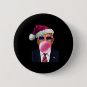 Bubblegum Trump Blowing Bubble Gum Christmas Nk Tr Button (Vorderseite)