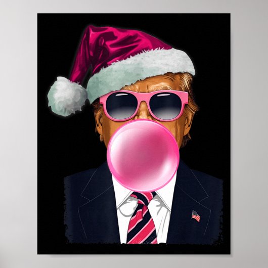 Bubblegum Trump Blowing Bubble Gum Christmas Nk Tr Poster (Vorne)