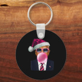 Bubblegum Trump Blowing Bubble Gum Christmas Nk Tr Schlüsselanhänger (Vorderseite)