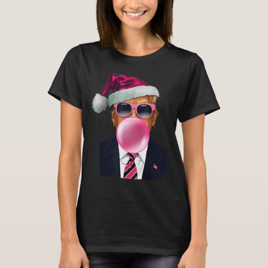 Bubblegum Trump Blowing Bubble Gum Christmas Nk Tr T-Shirt (Vorderseite)