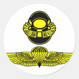 Bubblehead Helmet & Jumpwings Runder Aufkleber