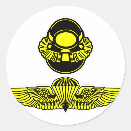 Bubblehead Helmet & Jumpwings Runder Aufkleber (Vorderseite)