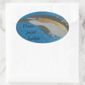 Bubblepazifische Autoaufkleber, Dana Point Hafen Ovaler Aufkleber (Tasche)