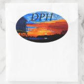 Bubblepazifische Autoaufkleber, Dana Point Hafen s Ovaler Aufkleber (Tasche)