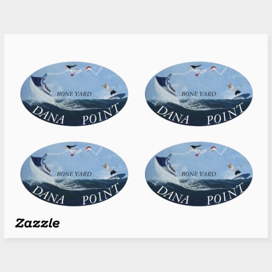 Bubblepazifische Autoaufkleber, Knochengarten DP Ovaler Aufkleber (Blatt)