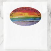 Bubblepazifische Autoaufkleber, Logo 1TAG Ovaler Aufkleber (Tasche)