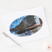 Bubblepazifische Autoaufkleber, Victoria Beach so  Ovaler Aufkleber (Umschlag)