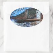 Bubblepazifische Autoaufkleber, Victoria Beach so  Ovaler Aufkleber (Tasche)