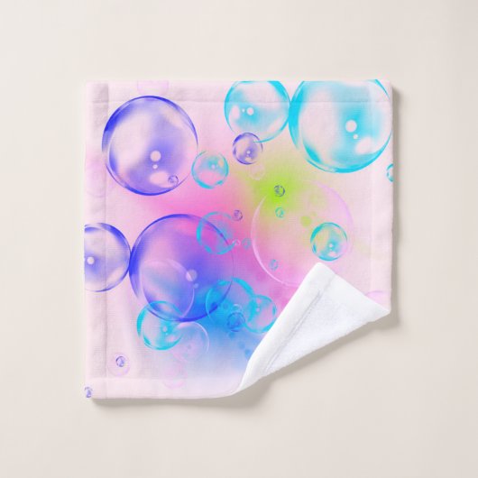 BUBBLES - Abstraktes Bild des Fraktals Kunst - Badhandtuch Set (Waschlappen)