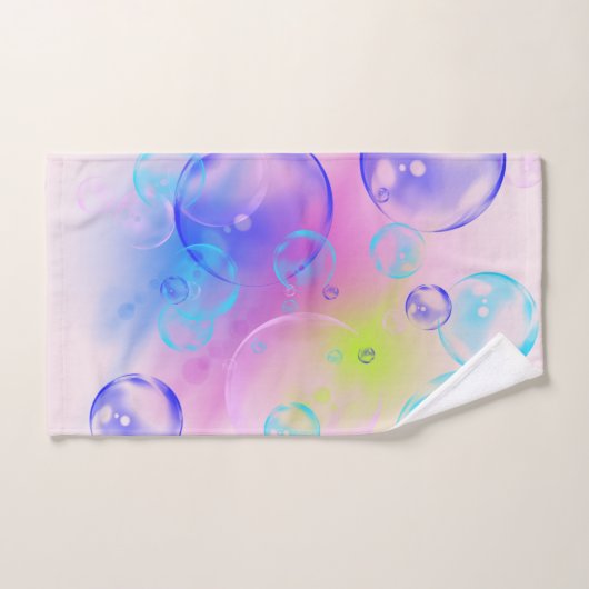 BUBBLES - Abstraktes Bild des Fraktals Kunst - Badhandtuch Set (Handtuch)