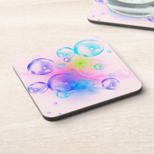 BUBBLES - Abstraktes Bild des Fraktals Kunst - Getränkeuntersetzer (Linke Seite)