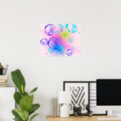 BUBBLES - Abstraktes Bild des Fraktals Kunst - Poster (Heimbüro)