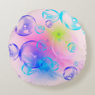 BUBBLES - Abstraktes Bild des Fraktals Kunst - Rundes Kissen