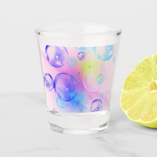 BUBBLES - Abstraktes Bild des Fraktals Kunst - Schnapsglas (Vorderseite)