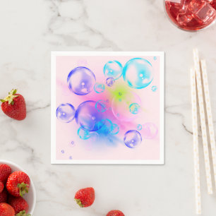 BUBBLES - Abstraktes Bild des Fraktals Kunst - Serviette