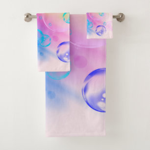 BUBBLES - Abstraktes Farbbild des Fraktals Kunst - Badhandtuch Set