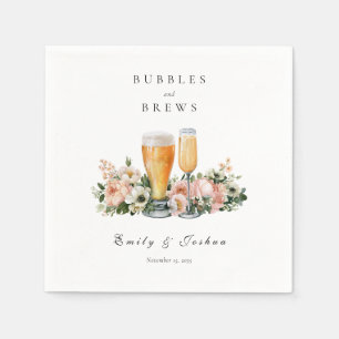 Bubbles and Brews Paarbaby-Party Serviette