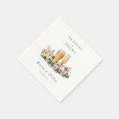 Bubbles and Brews Paarbaby-Party Serviette (Ecke)