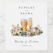 Bubbles and Brews Paarbaby-Party Weinetikett (Einzelnes Label)