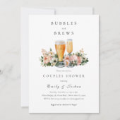 Bubbles and Brews Paarbaby Shower Einladung (Vorderseite)