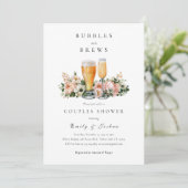 Bubbles and Brews Paarbaby Shower Einladung (Stehend Vorderseite)