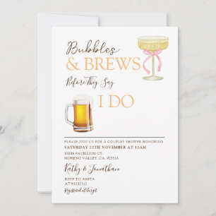 Bubbles and Brews Paare Hochzeitsdusche Einladung