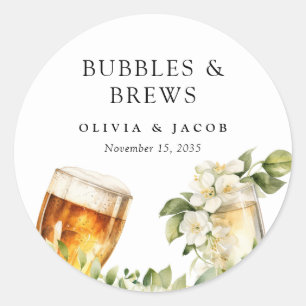 Bubbles and Brews Paarschauer Runder Aufkleber