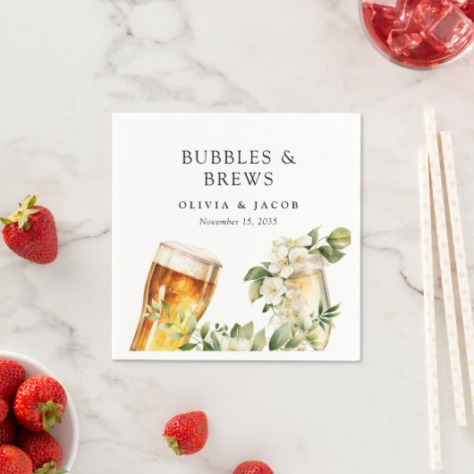 Bubbles and Brews Paarschauer Serviette (Beispiel)