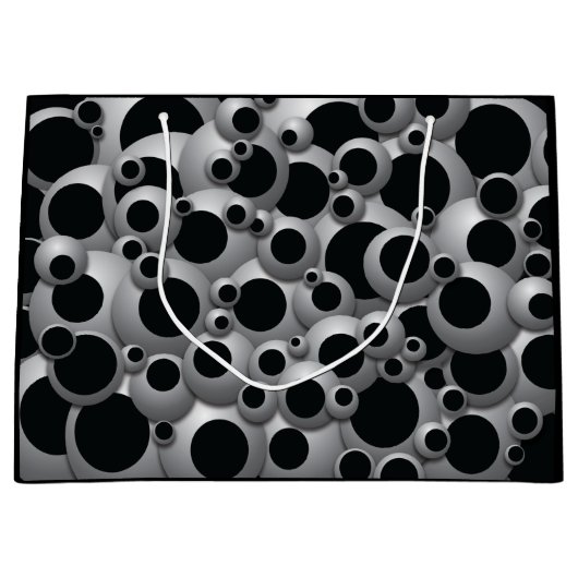 Bubbles Black Large Gift Bag Große Geschenktüte (Vorderseite)