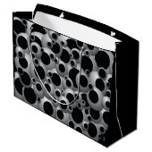 Bubbles Black Large Gift Bag Große Geschenktüte (Rückseite Schrägansicht)