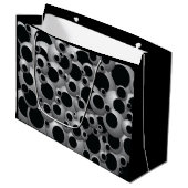 Bubbles Black Large Gift Bag Große Geschenktüte (Vorderseite Schrägansicht)
