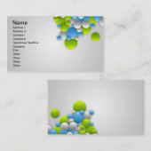 BUBBLES blau, weiß, hellgrau, digital Visitenkarte (Vorne/Hinten)