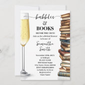 Bubbles & Books Before I Do Bridal Shower Einladung (Vorderseite)